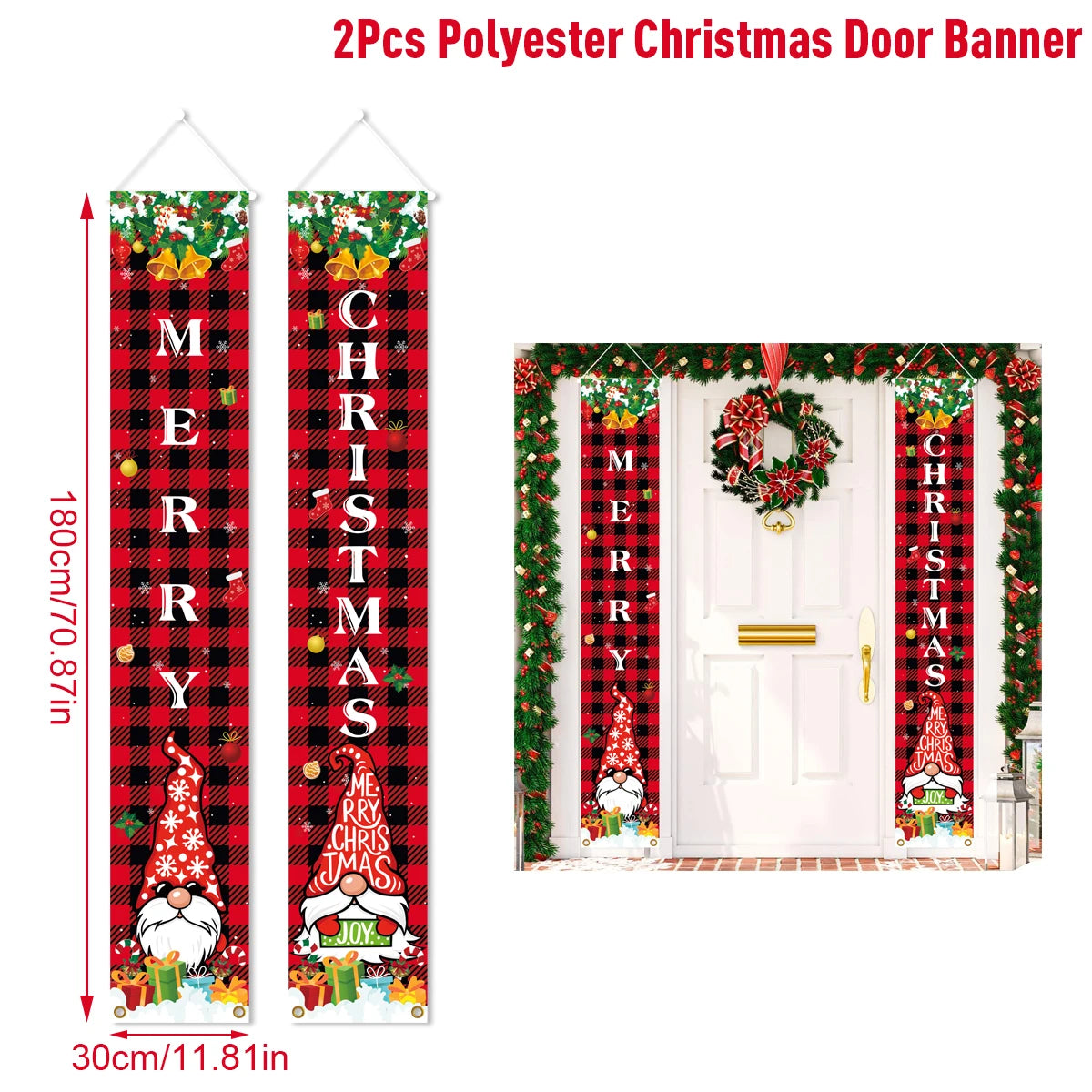 Christmas Hanging Door Banner Merry Christmas Decoration for Home 2025 Xmas Door Decor Navidad Notal Noel Ornament New Year 2026