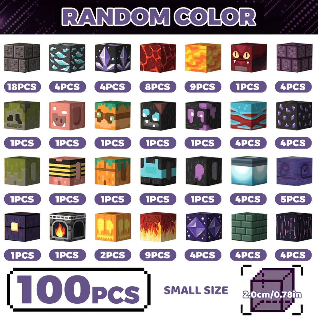 Magnetic Building Blocks Game-Based Build Cave with Magnet Construction Toys STEM Sensory Gift For Kids Birthday 78/100/200PCS