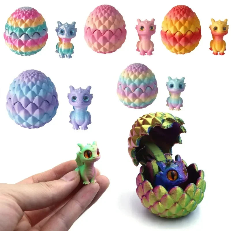 3D Printed Dragon Egg Hatchling Decor Multicolor Dragon Egg Desk Accessories Funny Desktop Ornament Home Office Decor