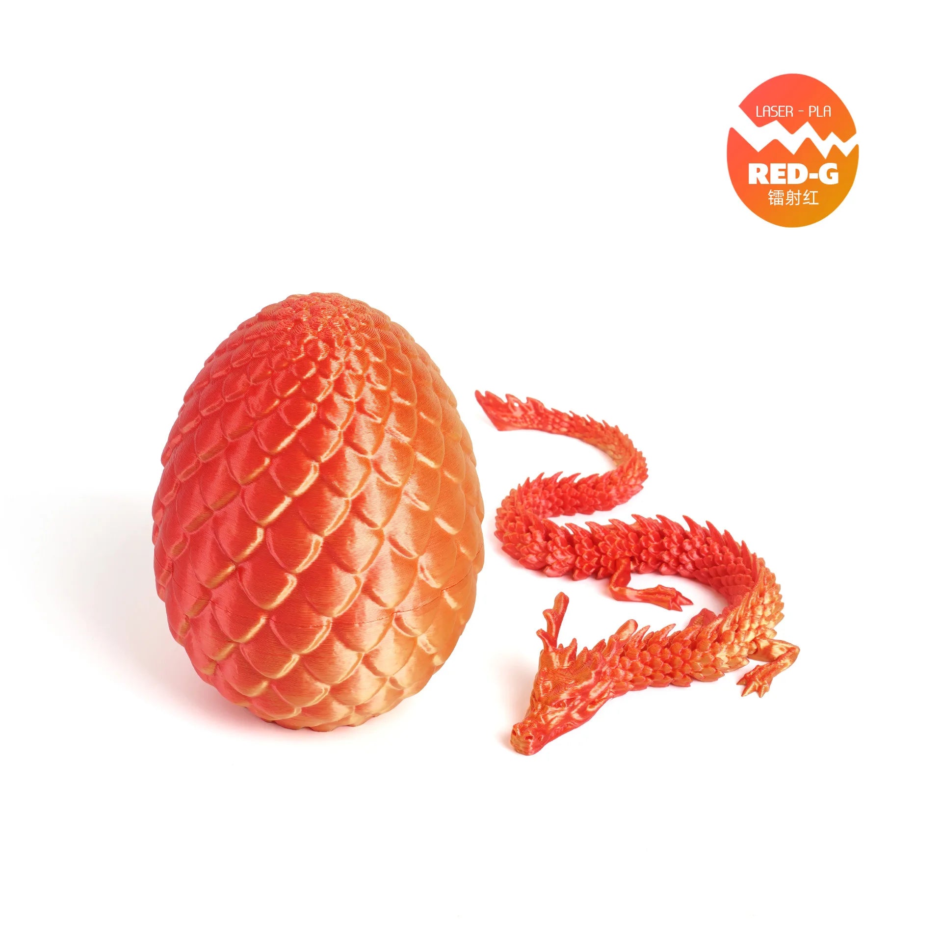 3D Printed Dragon Egg with Dragon Full Articulated Dragon Modle Movable Rotatable Articulated Desktop Ornament Kid Toy & Decor