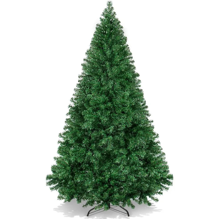 Artificial Christmas Tree 4.5ft Premium Unlit Hinged Design with Dense Branches for Realistic Holiday Decor Easy Assembly and S