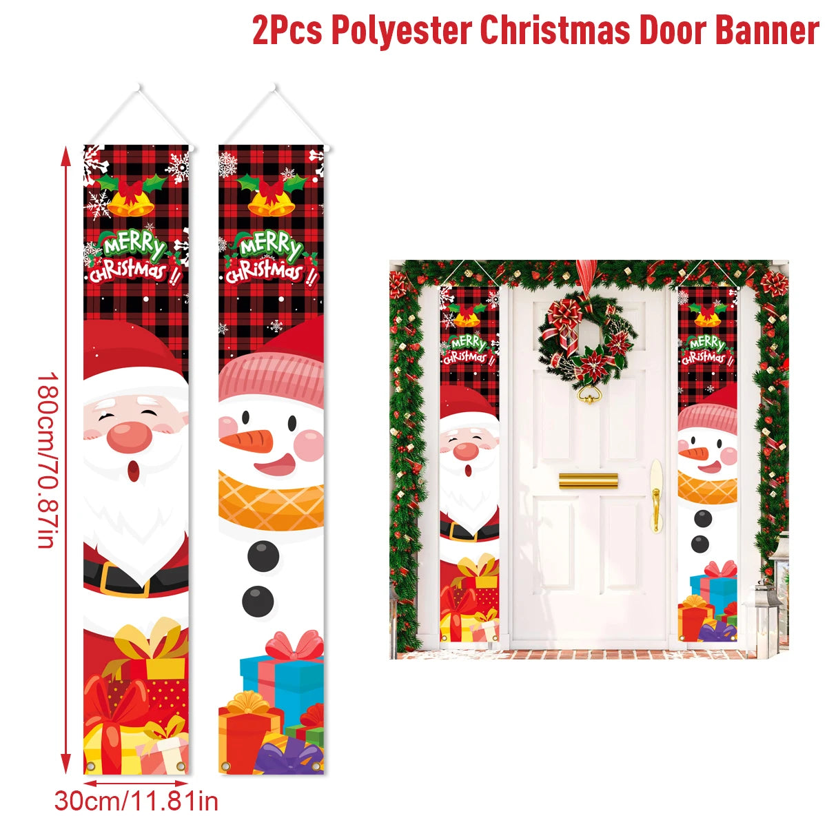 Christmas Hanging Door Banner Merry Christmas Decoration for Home 2025 Xmas Door Decor Navidad Notal Noel Ornament New Year 2026