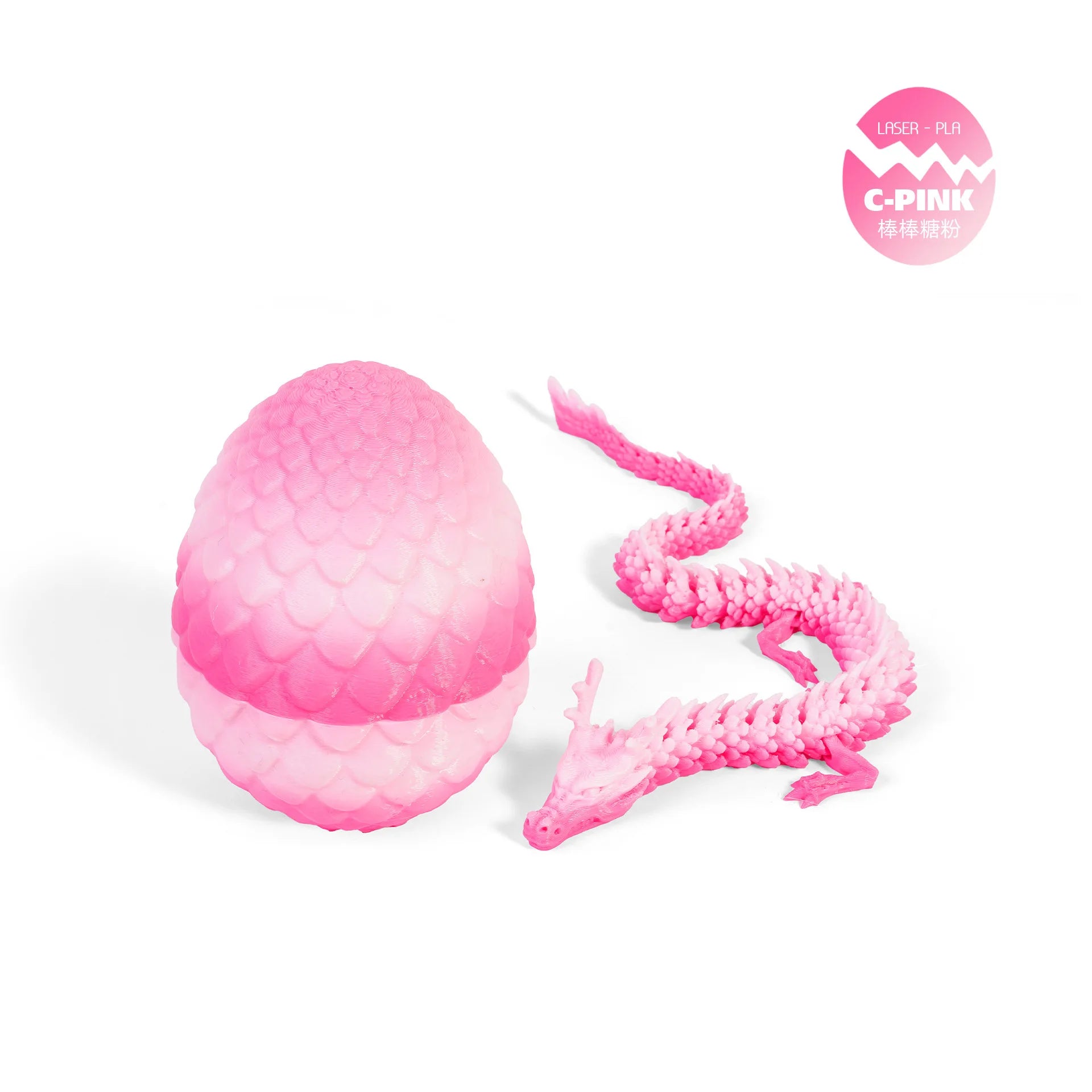 3D Printed Dragon Egg with Dragon Full Articulated Dragon Modle Movable Rotatable Articulated Desktop Ornament Kid Toy & Decor
