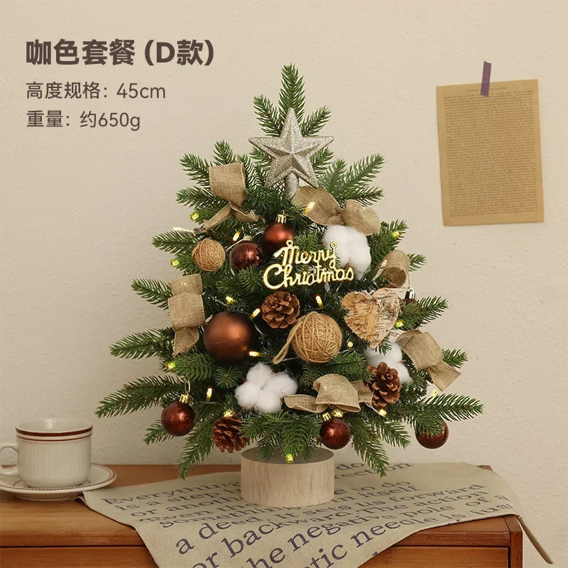 Christmas Tree Artificial Plants DIY Handicraft Pinecone Pine Branch Christmas Tree Home Party Decorations Desktop Ornament