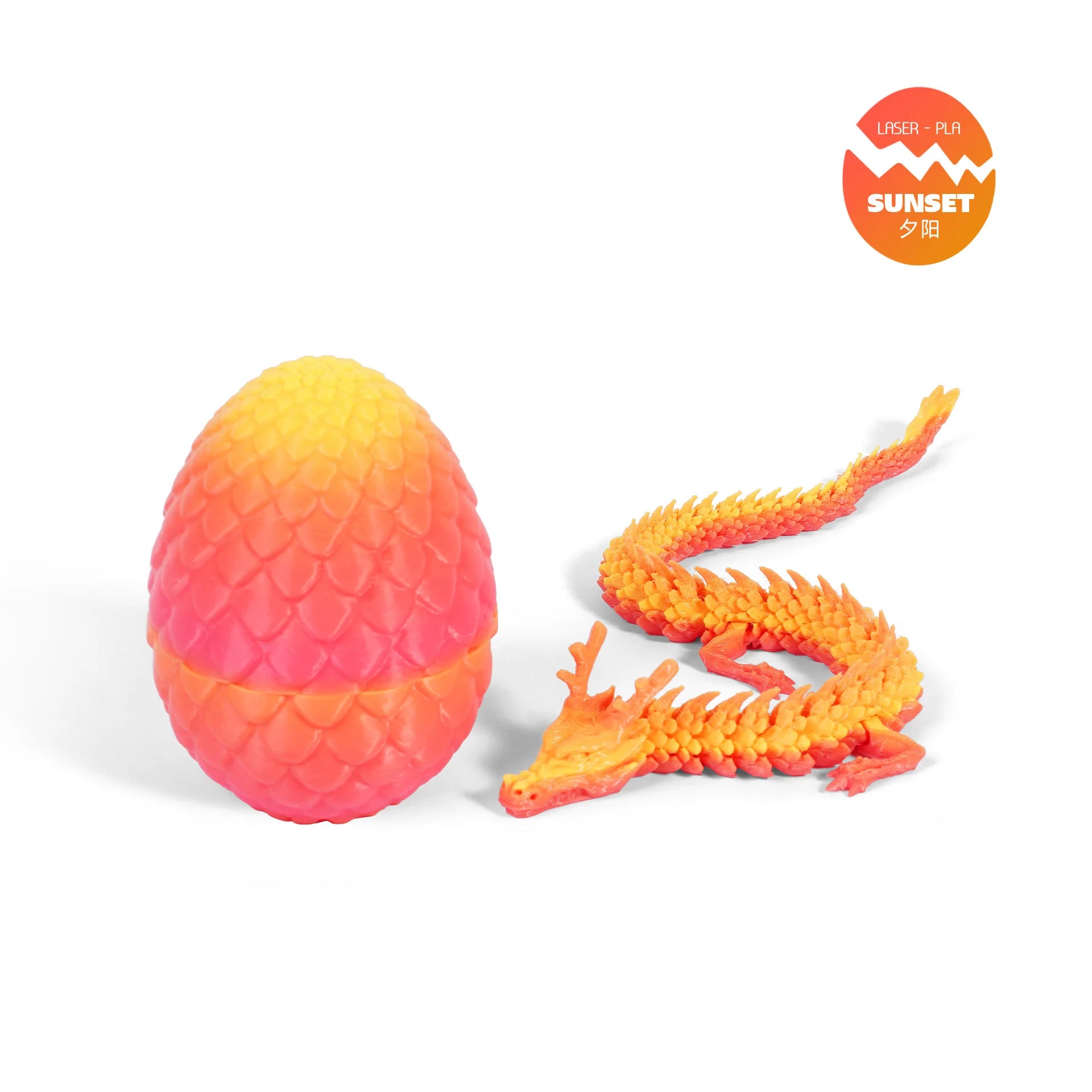 3D Printed Dragon Egg with Dragon Full Articulated Dragon Modle Movable Rotatable Articulated Desktop Ornament Kid Toy & Decor