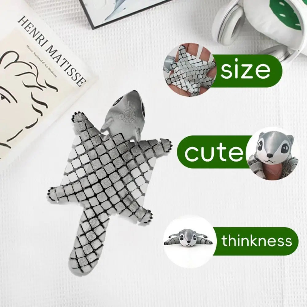 3D Printed Funny Flying Squirrel Toy with Movable Joints Cute Simulated Animal Model Creative Handicraft 3D Printed Animal Model