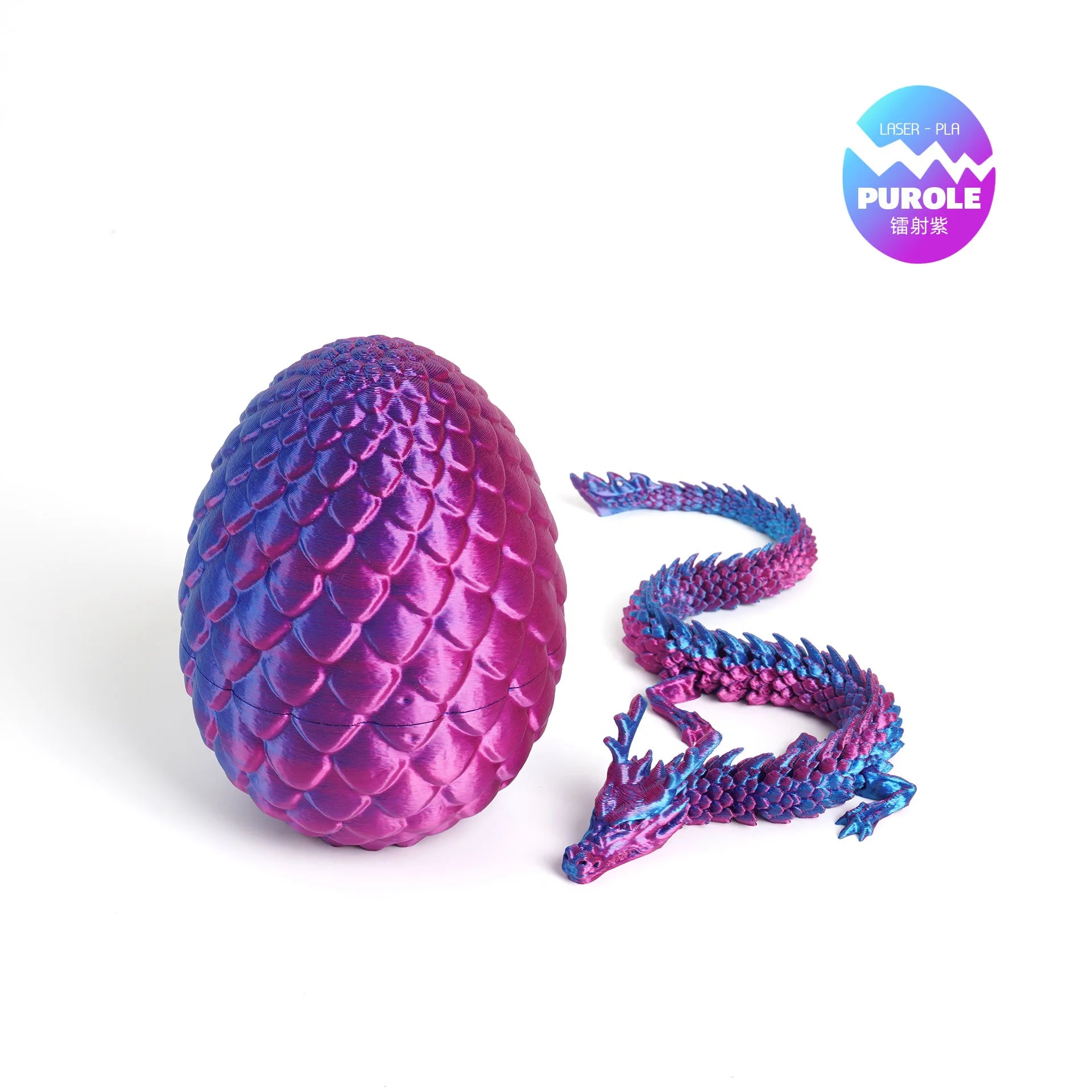 3D Printed Dragon Egg with Dragon Full Articulated Dragon Modle Movable Rotatable Articulated Desktop Ornament Kid Toy & Decor