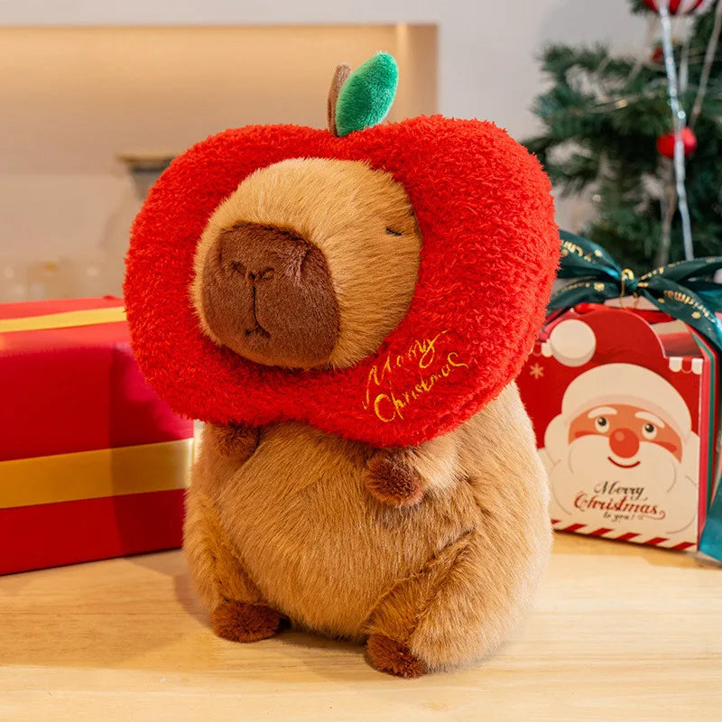 Kawaii New Year Party Christmas Decoration Cute Capybara Plushies Xmas Hat Tree Candy Cane Decor Capi Plush Soft Toys Gift