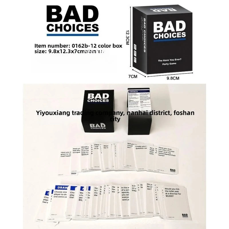 Best-selling English table party games, cards, bad guys, bad choices, adult dating parties, board games, poker puzzles