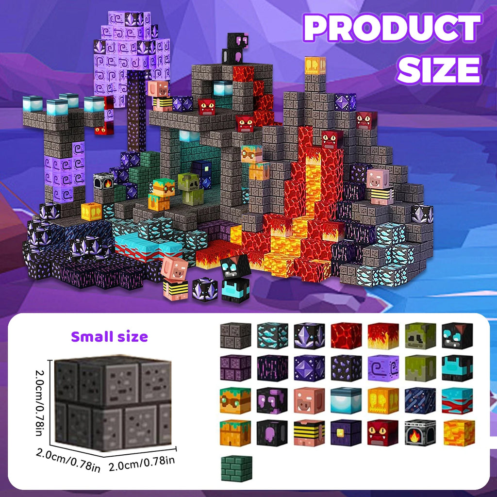 Magnetic Building Blocks Game-Based Build Cave with Magnet Construction Toys STEM Sensory Gift For Kids Birthday 78/100/200PCS