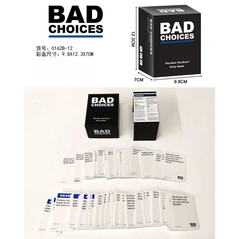 Best-selling English table party games, cards, bad guys, bad choices, adult dating parties, board games, poker puzzles