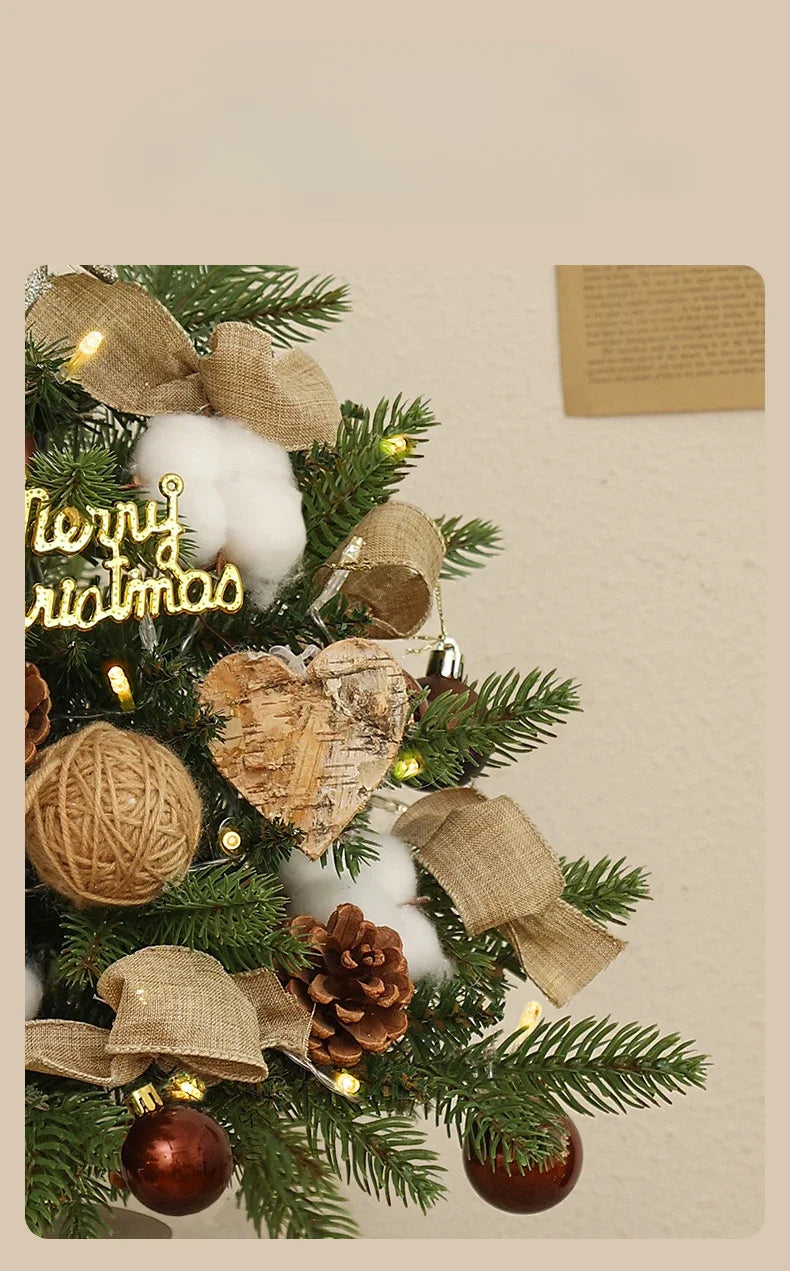 Christmas Tree Artificial Plants DIY Handicraft Pinecone Pine Branch Christmas Tree Home Party Decorations Desktop Ornament