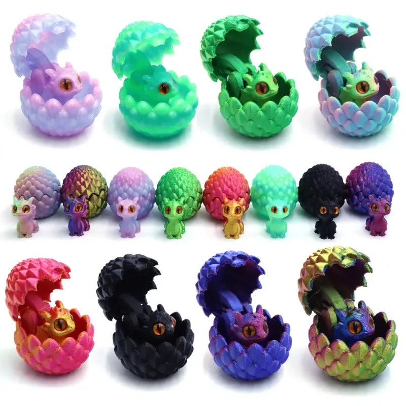 3D Printed Dragon Egg Hatchling Decor Multicolor Dragon Egg Desk Accessories Funny Desktop Ornament Home Office Decor