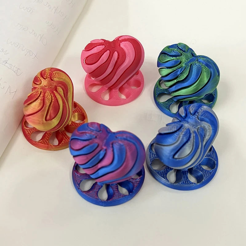 3D Printed Toys Rotating Pyramid 3D Printed Spiral Cone Relief Toys 3D Printed Spinning Anti-Stress Toy Fidget Rotating Pyramid