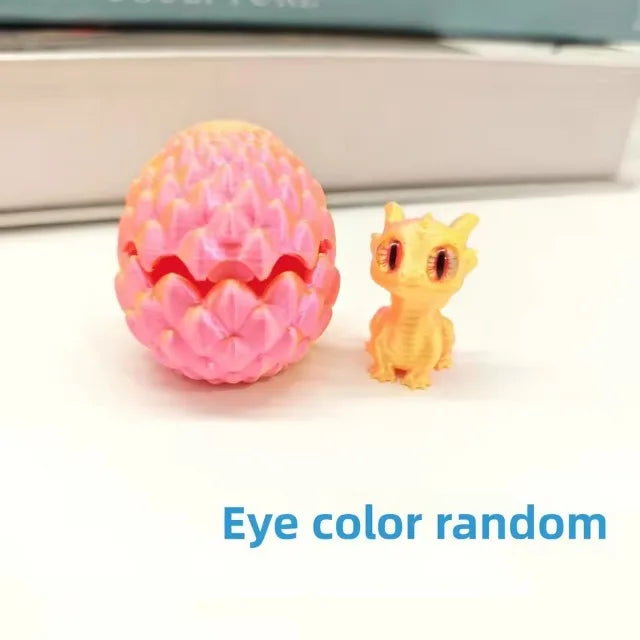 3D Printed Dragon Egg with Baby Dragon Inside - Mini Decorative Figurine for Home & Desktop Ornament, Kids Birthday Gift