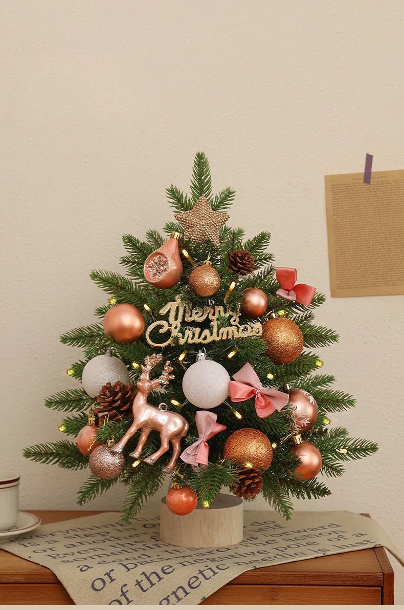 Christmas Tree Artificial Plants DIY Handicraft Pinecone Pine Branch Christmas Tree Home Party Decorations Desktop Ornament