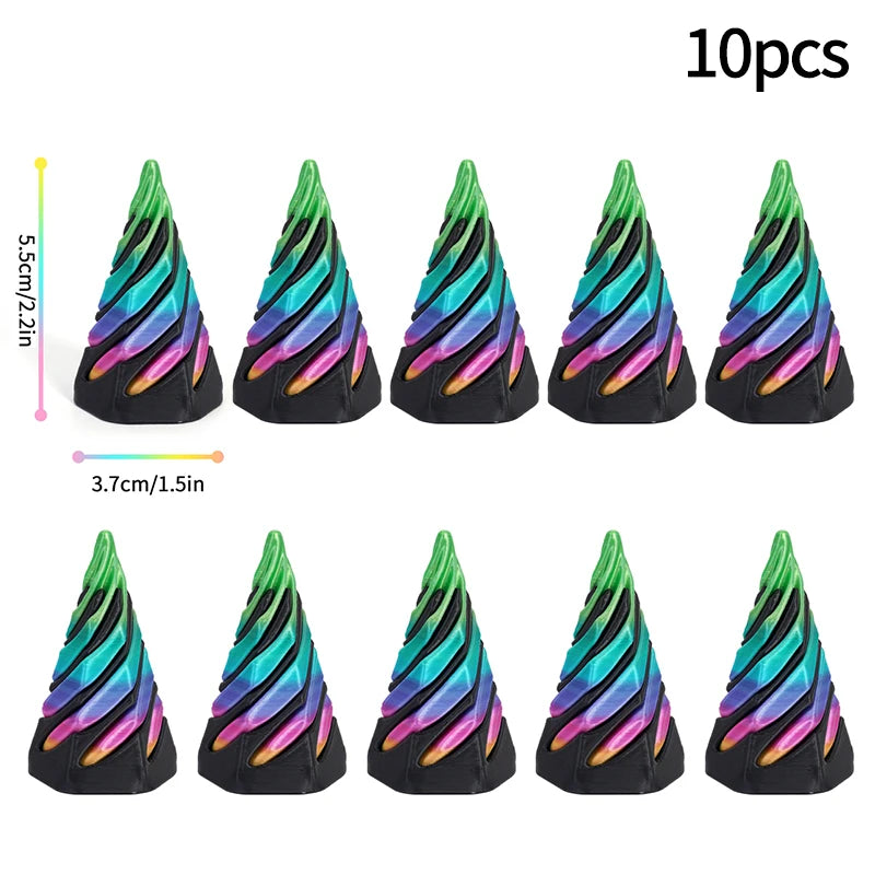 3D Printed Toys Rotating Pyramid 3D Printed Spiral Cone Relief Toys 3D Printed Spinning Anti-Stress Toy Fidget Rotating Pyramid