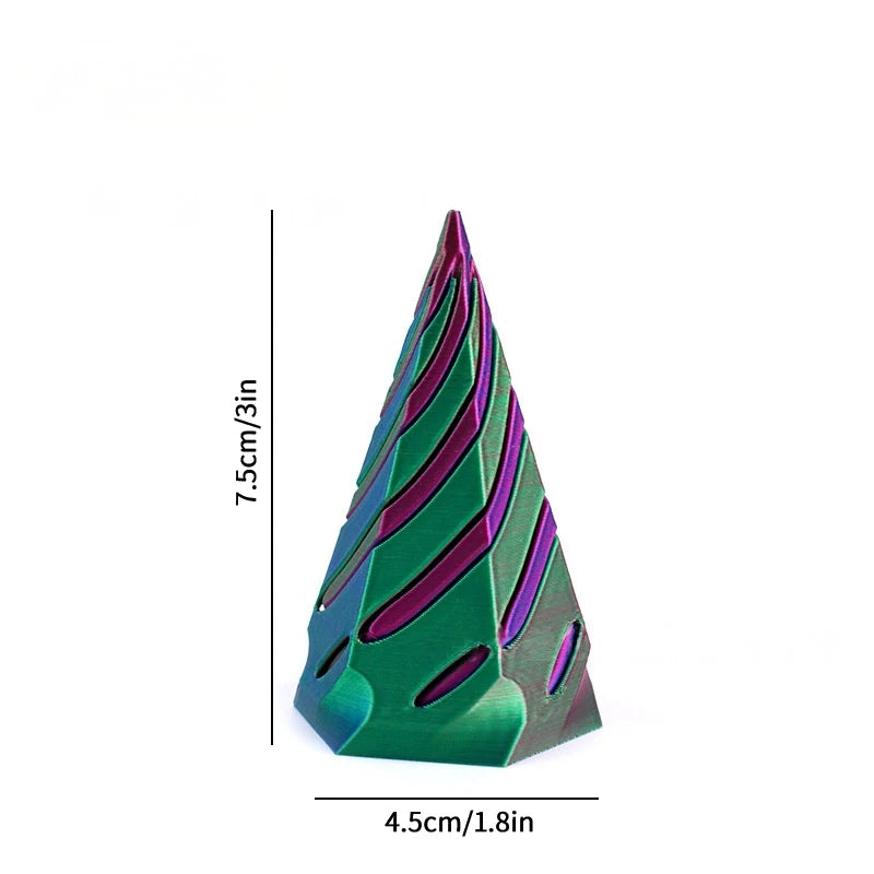 3D Printed Toys Rotating Pyramid 3D Printed Spiral Cone Relief Toys 3D Printed Spinning Anti-Stress Toy Fidget Rotating Pyramid