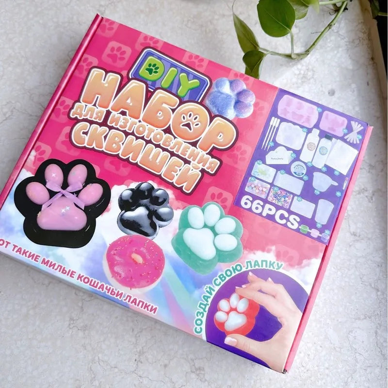 Hot Selling Silicone Kneading DIY Material Set Homemade AB Glue Handmade Mold Cat Claw Cute Toy Glue Children's DIY Toy Gift