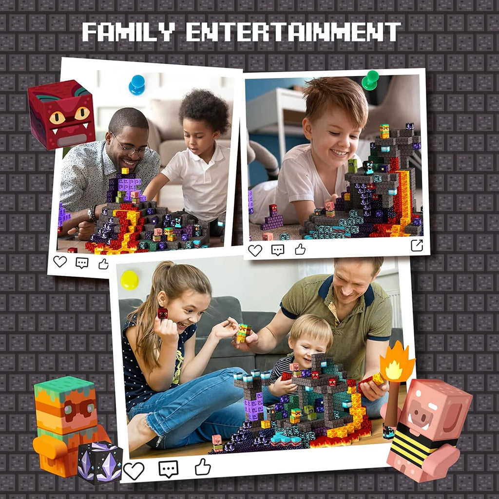 Magnetic Building Blocks Game-Based Build Cave with Magnet Construction Toys STEM Sensory Gift For Kids Birthday 78/100/200PCS