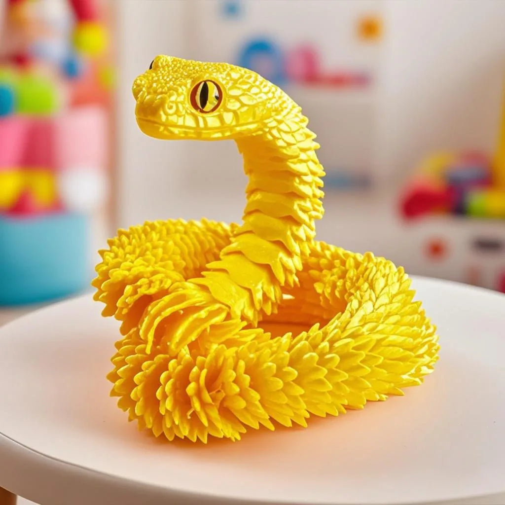 3D Printed Snake Desktop Articulated Snake Collectibles Creative Snake Model Sensory Toys Desktop Ornament 3D Printed Toys