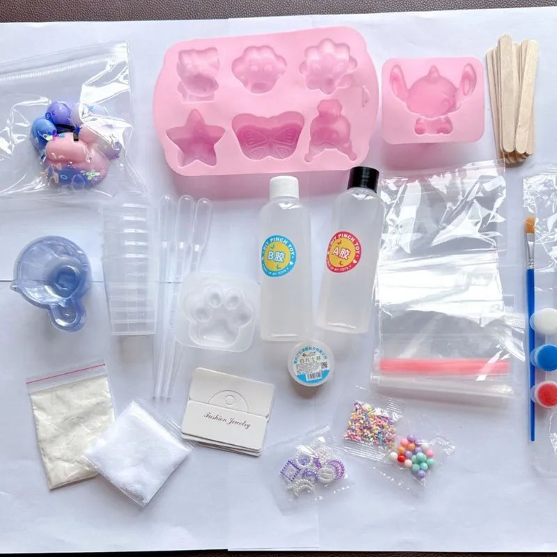 Hot Selling Silicone Kneading DIY Material Set Homemade AB Glue Handmade Mold Cat Claw Cute Toy Glue Children's DIY Toy Gift