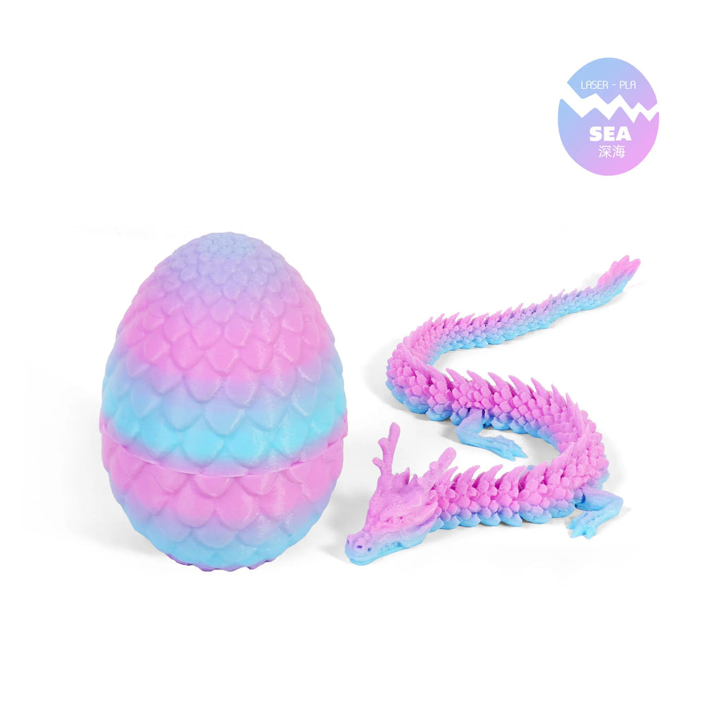 3D Printed Dragon Egg with Dragon Full Articulated Dragon Modle Movable Rotatable Articulated Desktop Ornament Kid Toy & Decor