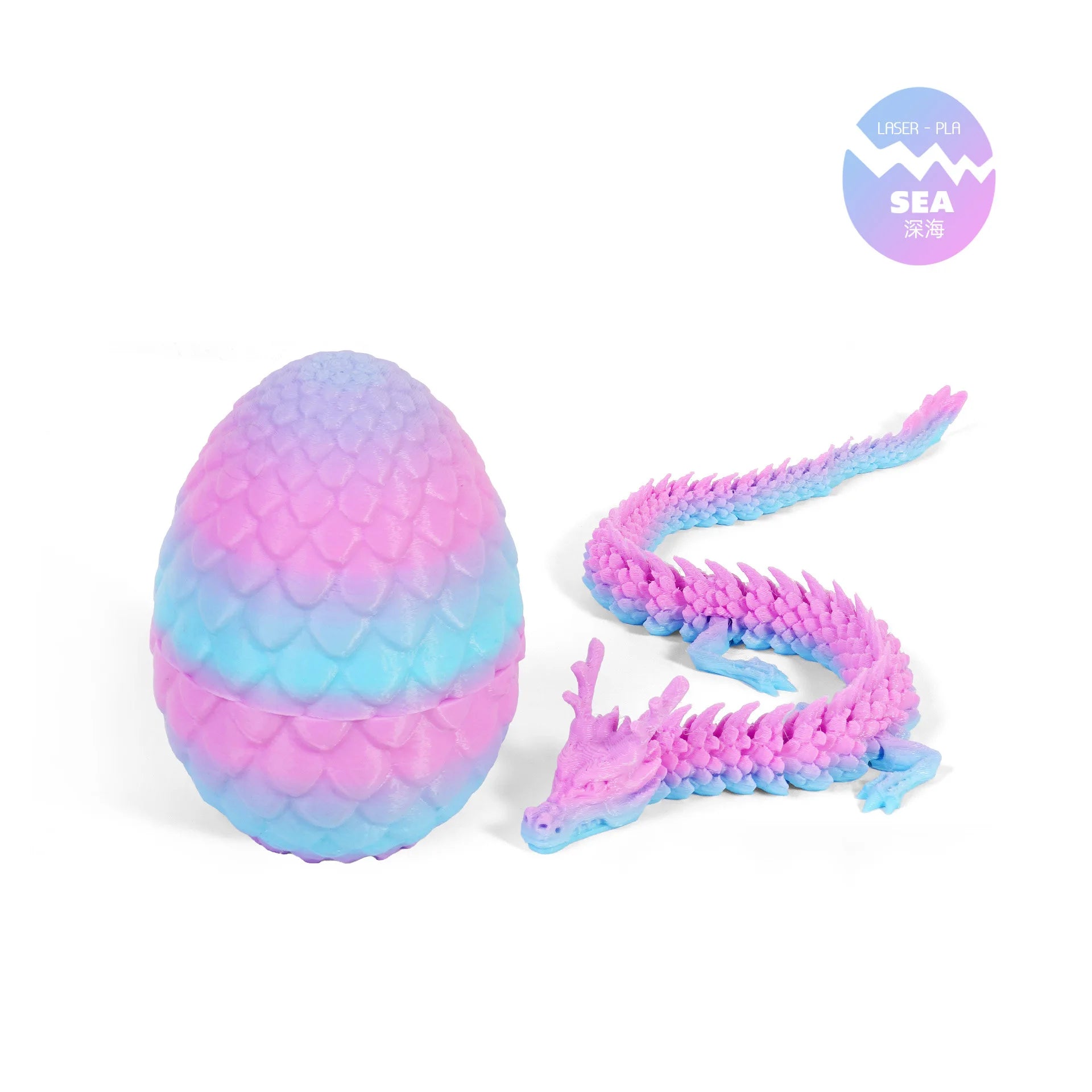 3D Printed Dragon Egg with Dragon Full Articulated Dragon Modle Movable Rotatable Articulated Desktop Ornament Kid Toy & Decor