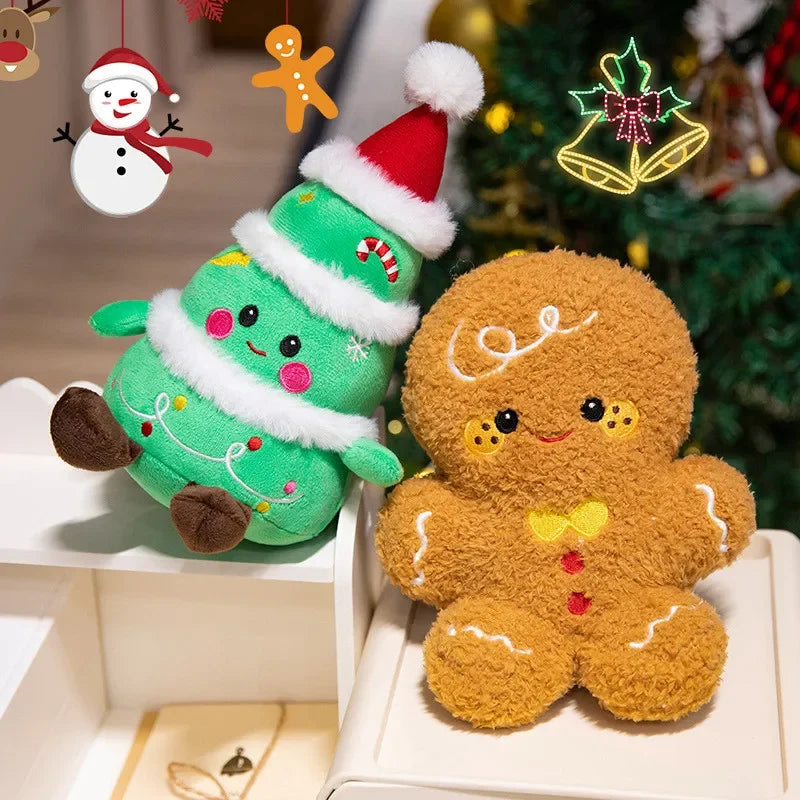 Lovely Christmas Series Plush Toys Cute Santa Claus Christmas tree Gingerbread man Reindeer Snowman Grandma Doll Gift