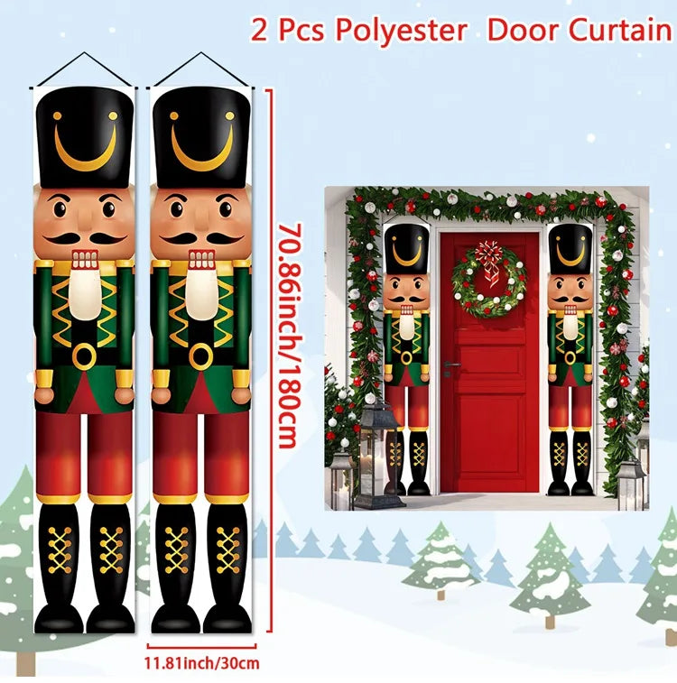 Christmas Hanging Door Banner Merry Christmas Decoration for Home 2025 Xmas Door Decor Navidad Notal Noel Ornament New Year 2026