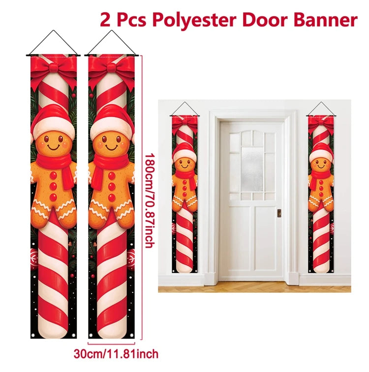 Christmas Hanging Door Banner Merry Christmas Decoration for Home 2025 Xmas Door Decor Navidad Notal Noel Ornament New Year 2026