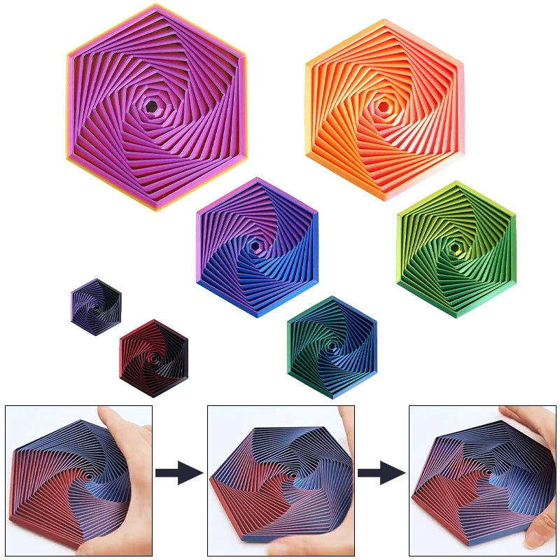 3D Printed Toys Rotating Pyramid 3D Printed Spiral Cone Relief Toys 3D Printed Spinning Anti-Stress Toy Fidget Rotating Pyramid