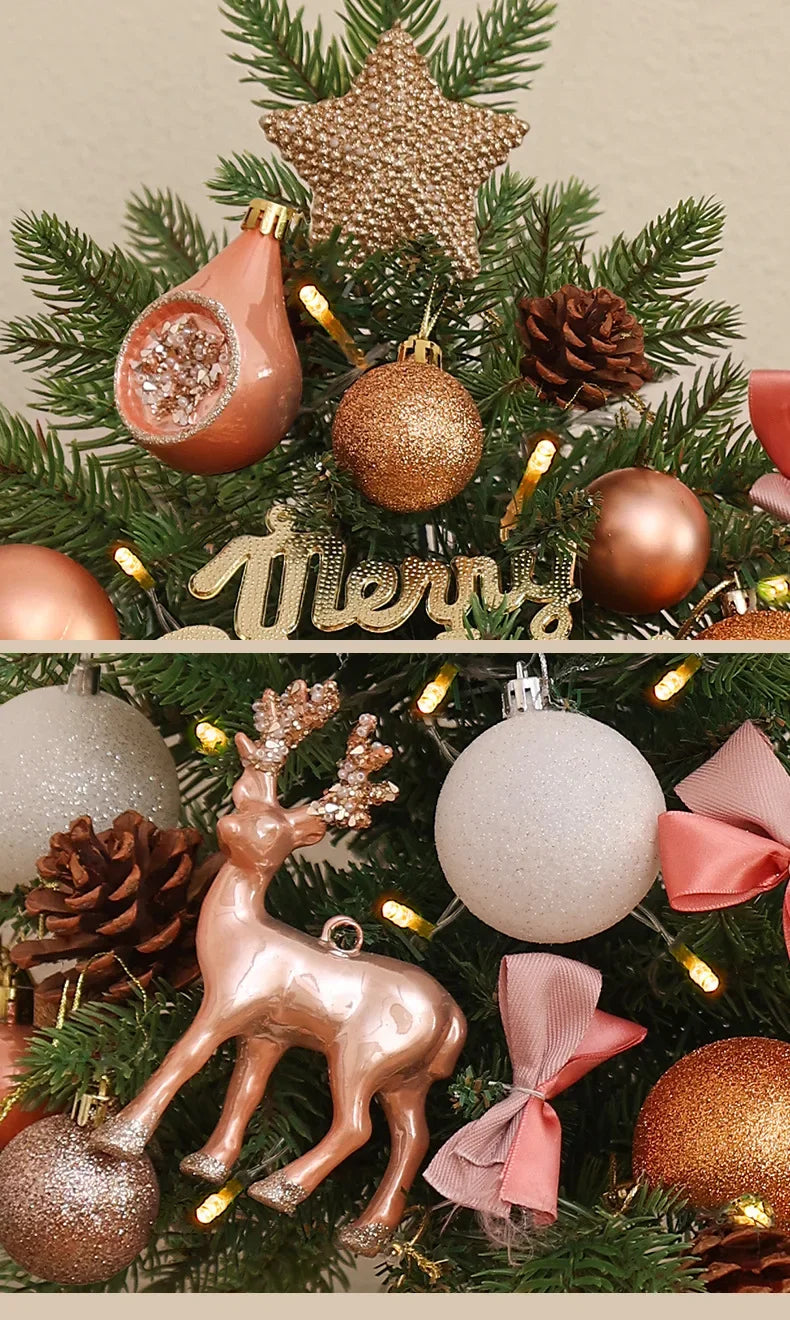 Christmas Tree Artificial Plants DIY Handicraft Pinecone Pine Branch Christmas Tree Home Party Decorations Desktop Ornament