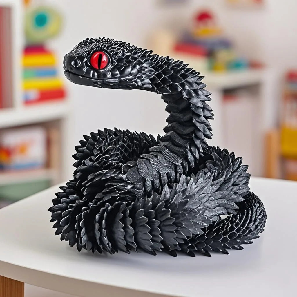 3D Printed Snake Desktop Articulated Snake Collectibles Creative Snake Model Sensory Toys Desktop Ornament 3D Printed Toys