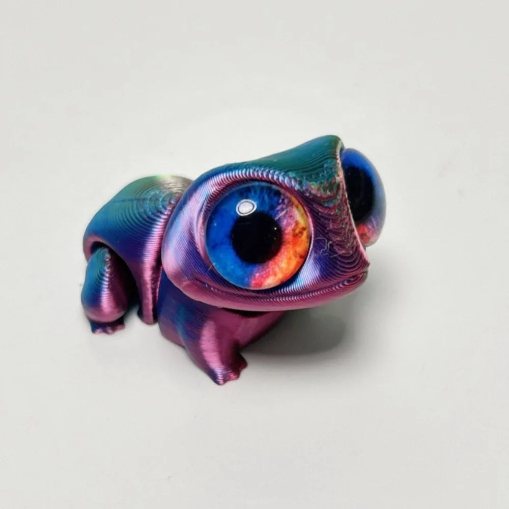 Cute Big Eyes 3D Printed Frogs Ornament Realistic Handicraft 3D Printed Frog Model Cartoon Figurine 3D Printed Frog Toy