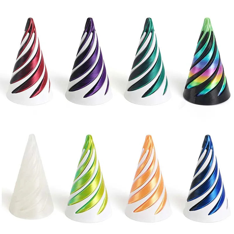 3D Printed Toys Rotating Pyramid 3D Printed Spiral Cone Relief Toys 3D Printed Spinning Anti-Stress Toy Fidget Rotating Pyramid