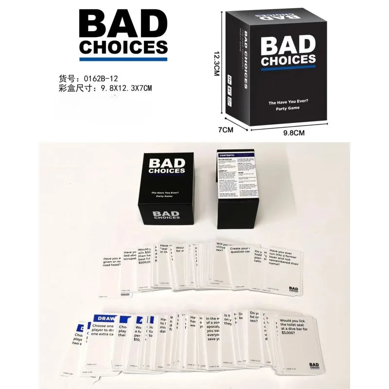 Best-selling English table party games, cards, bad guys, bad choices, adult dating parties, board games, poker puzzles