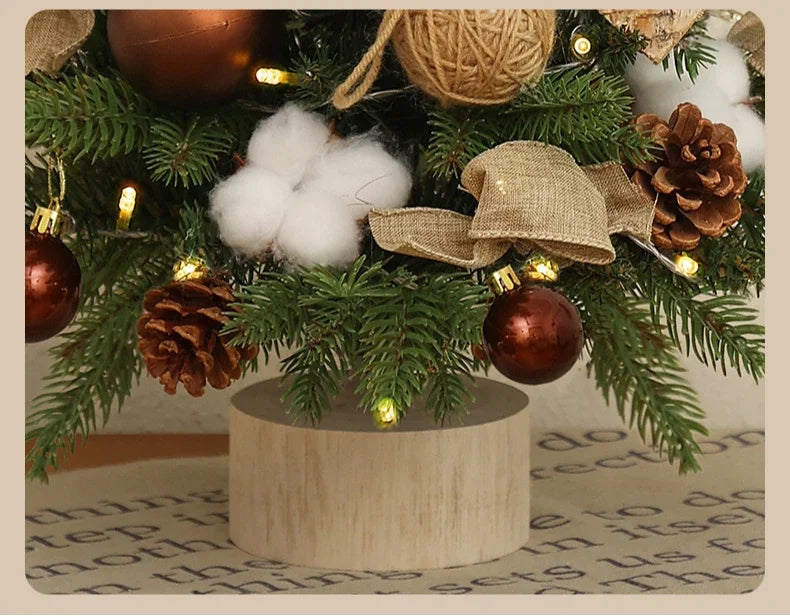 Christmas Tree Artificial Plants DIY Handicraft Pinecone Pine Branch Christmas Tree Home Party Decorations Desktop Ornament