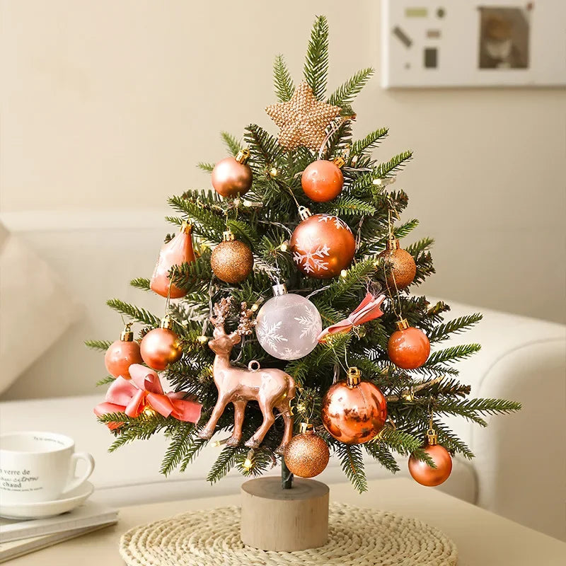 Christmas Tree Artificial Plants DIY Handicraft Pinecone Pine Branch Christmas Tree Home Party Decorations Desktop Ornament
