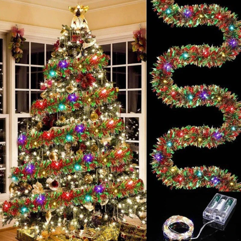 Christmas Decor Color Bars Christmas Parties Atmosphere Venue Layout LED Lights Flower Garlands Christmas Tree Decor DIY Decor