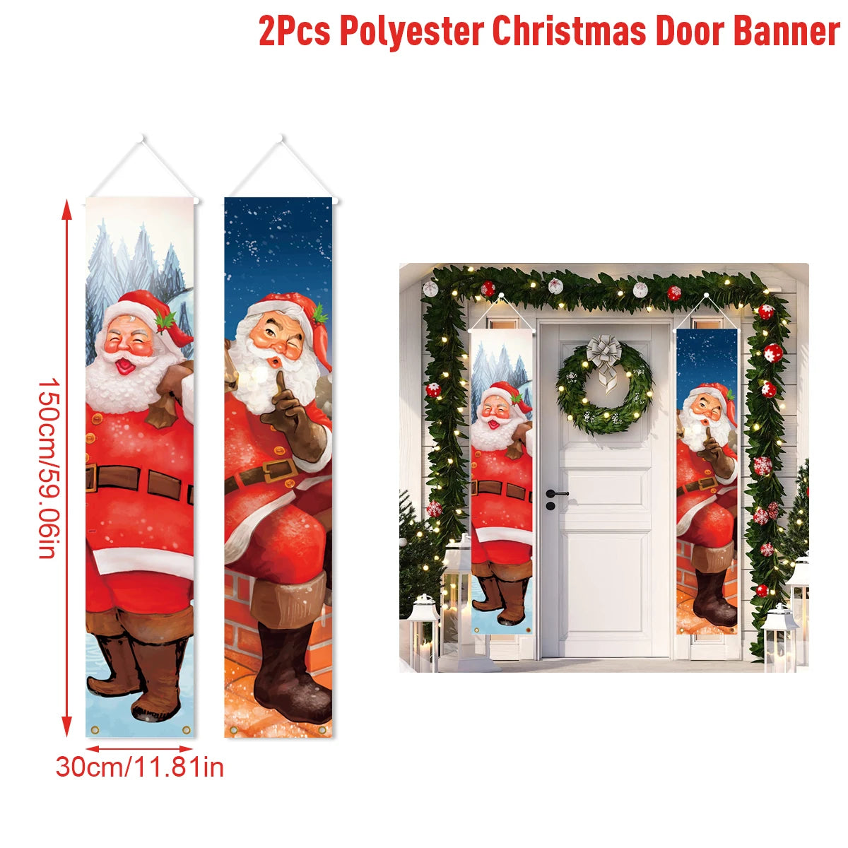 Christmas Hanging Door Banner Merry Christmas Decoration for Home 2025 Xmas Door Decor Navidad Notal Noel Ornament New Year 2026