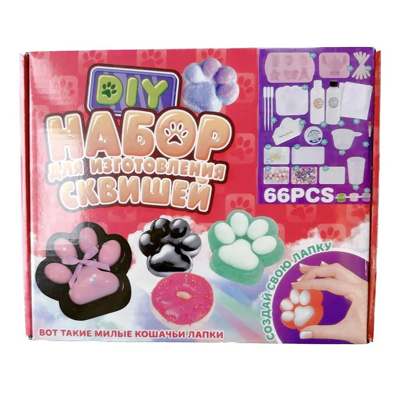 Hot Selling Silicone Kneading DIY Material Set Homemade AB Glue Handmade Mold Cat Claw Cute Toy Glue Children's DIY Toy Gift