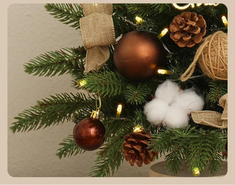 Christmas Tree Artificial Plants DIY Handicraft Pinecone Pine Branch Christmas Tree Home Party Decorations Desktop Ornament