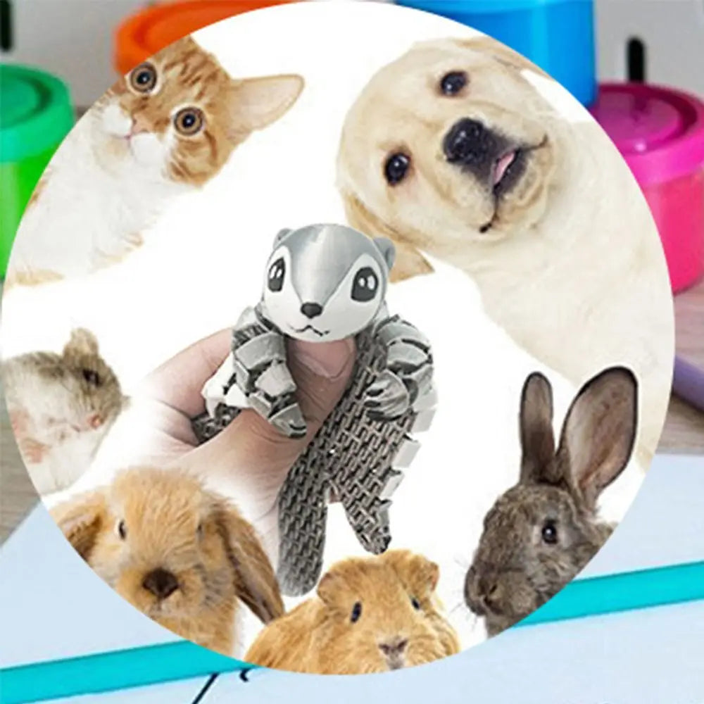 3D Printed Funny Flying Squirrel Toy with Movable Joints Cute Simulated Animal Model Creative Handicraft 3D Printed Animal Model