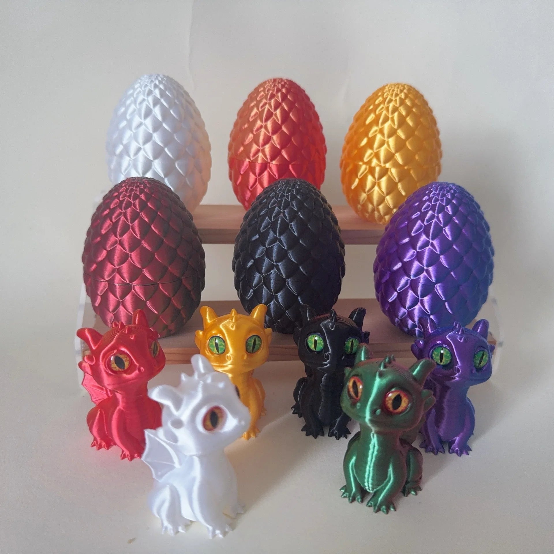 3D Printed Dragon Egg Hatchling Decor Multicolor Dragon Egg Desk Accessories Funny Desktop Ornament Home Office Decor