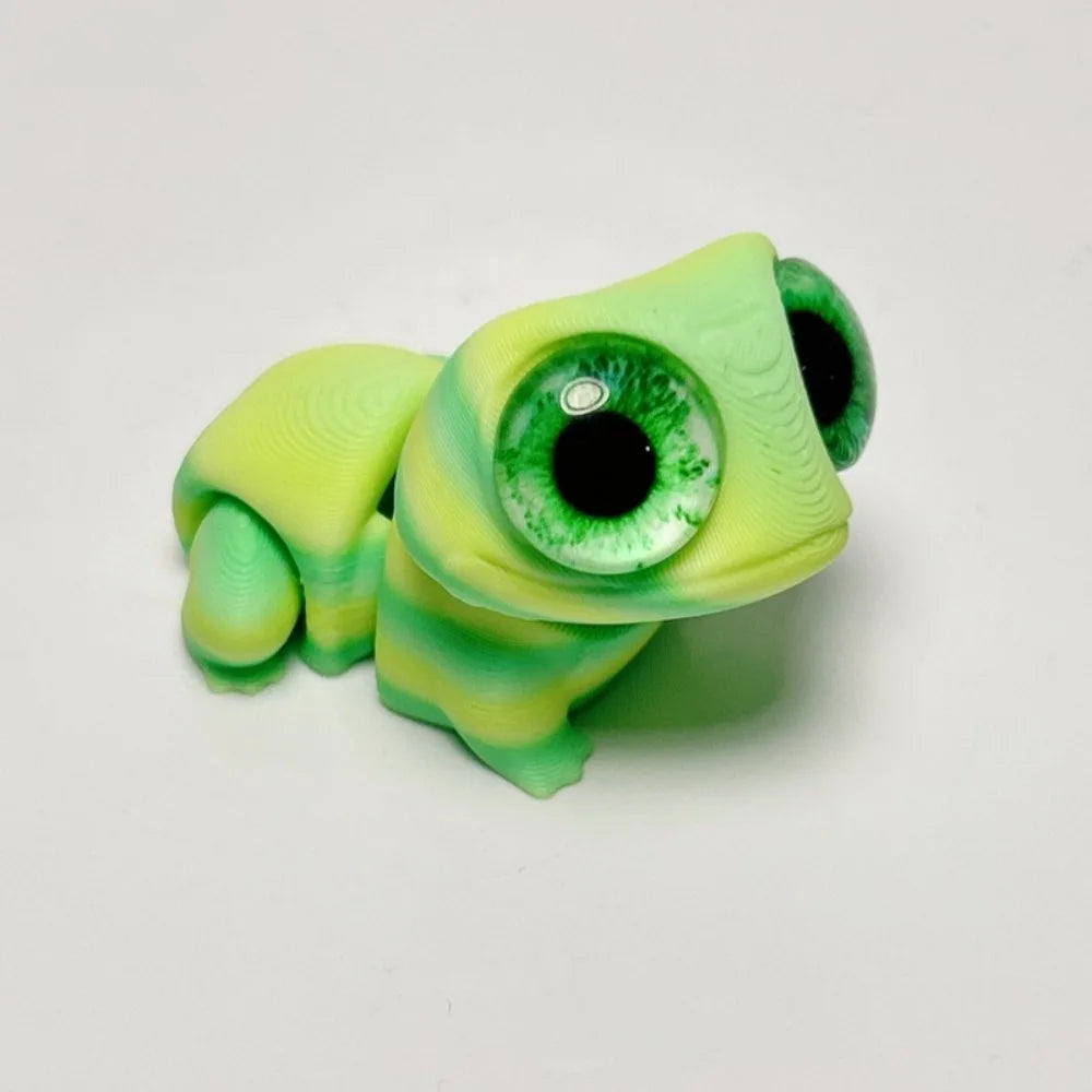 Cute Big Eyes 3D Printed Frogs Ornament Realistic Handicraft 3D Printed Frog Model Cartoon Figurine 3D Printed Frog Toy