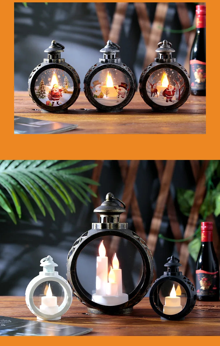 Christmas Decorations  Retro Night Lights Luminous Gift  Window Decorations Tabletop Decorations Props Atmosphere Pendants