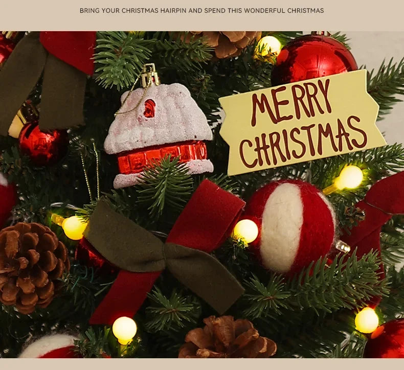 Christmas Tree Artificial Plants DIY Handicraft Pinecone Pine Branch Christmas Tree Home Party Decorations Desktop Ornament