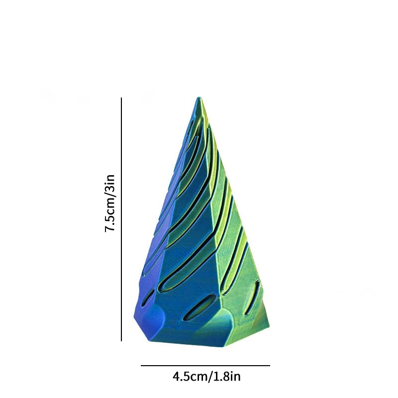 3D Printed Toys Rotating Pyramid 3D Printed Spiral Cone Relief Toys 3D Printed Spinning Anti-Stress Toy Fidget Rotating Pyramid