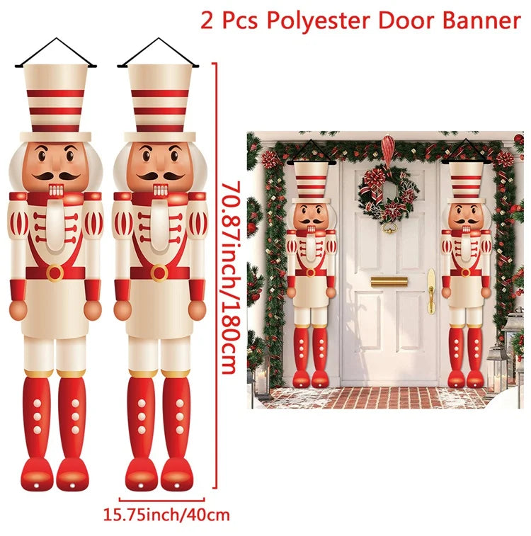 Christmas Hanging Door Banner Merry Christmas Decoration for Home 2025 Xmas Door Decor Navidad Notal Noel Ornament New Year 2026